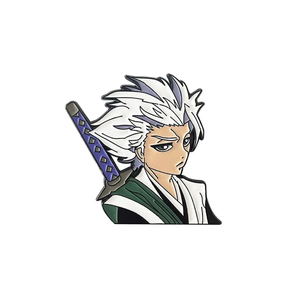 Neue Bleach Kurosaki Ichigo Hitsugaya Toushirou Kreative Sekundäre Metall-Brosche Cartoon Anime Peripherie Dekoration Abzeichen Geschenk – Detail 6