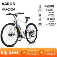 VARUN VARC7007 Adult Men's Electric Bike 250W Motor City Electric Bike 36V 10AH Battery 27.5 Inch Tire Commuter Electric Bicycle