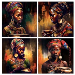 African Tribe Iron On Transfer African Woman Heat Thermal Transfer Patches For Clothing T Shirt DIY Black Woman Stickers Decals