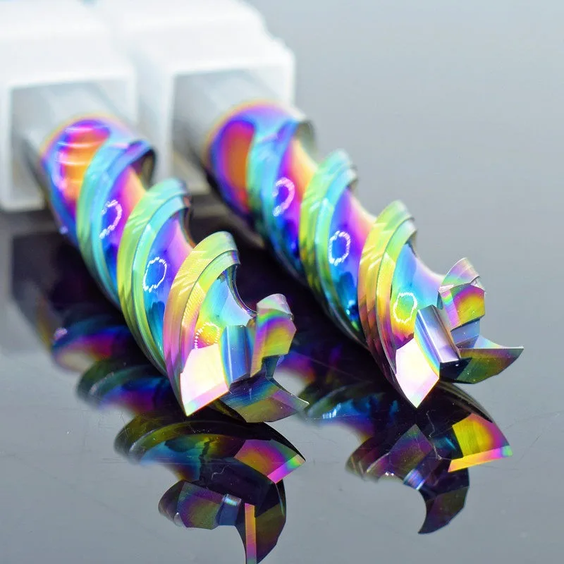 High efficiency U-shaped groove tungsten steel milling cutter high gloss mirror milling extended alloy flat end milling cutter