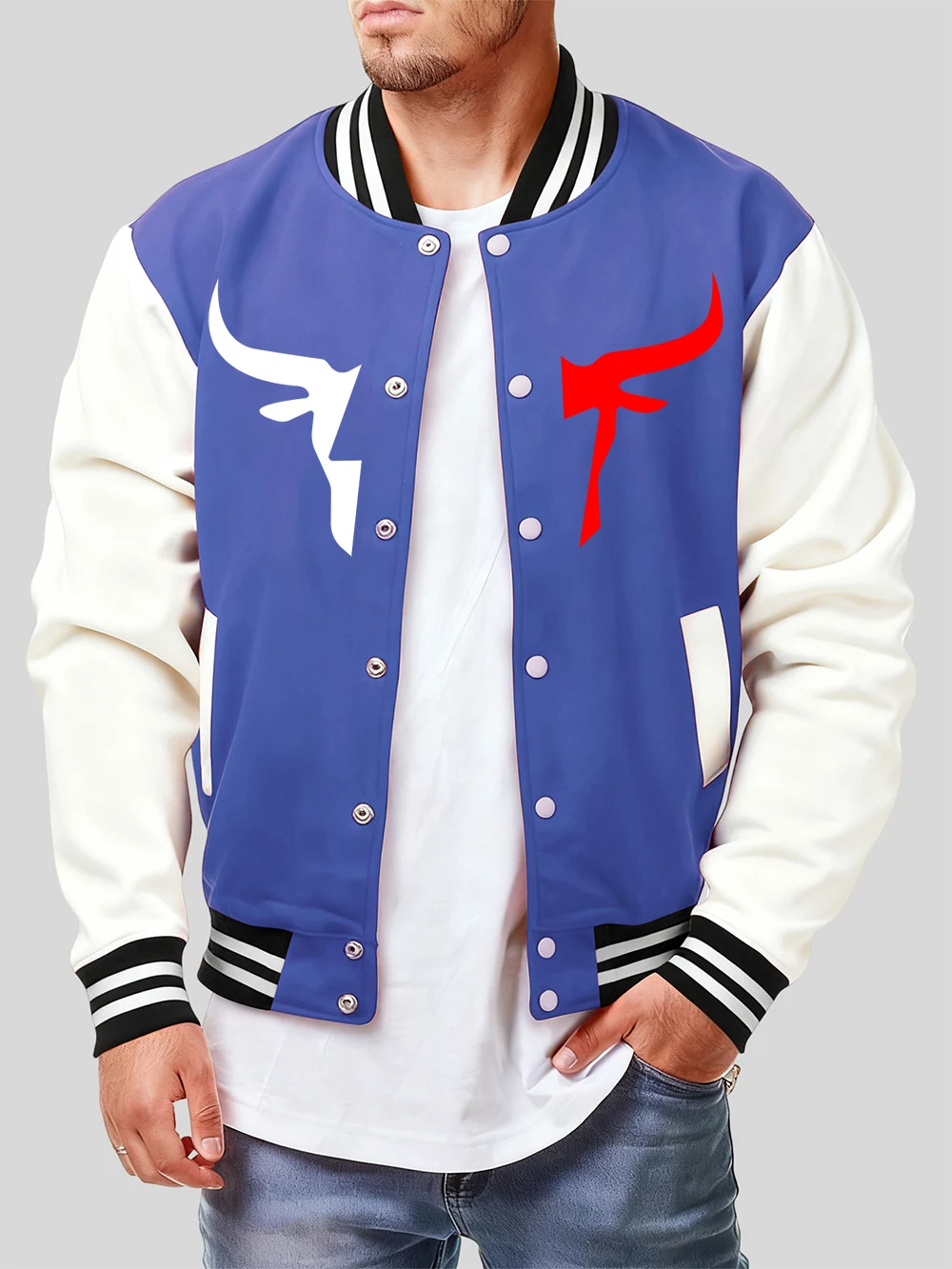 

Хлопковые куртки с принтом головы быка, мужские уличные свободные бейсбольные майки, зимние флисовые теплые пальто, базовая повседневная мужская одежда