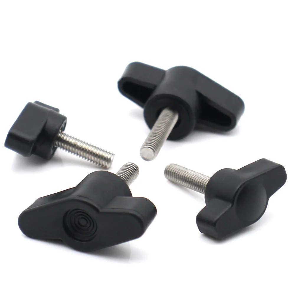 2/3/5pcs M4 M5 M6 M8 Bakelite Thumb Screws Slotted T Z Handle Knob Screws Stainless Steel Thread Hand Clamping Bolts