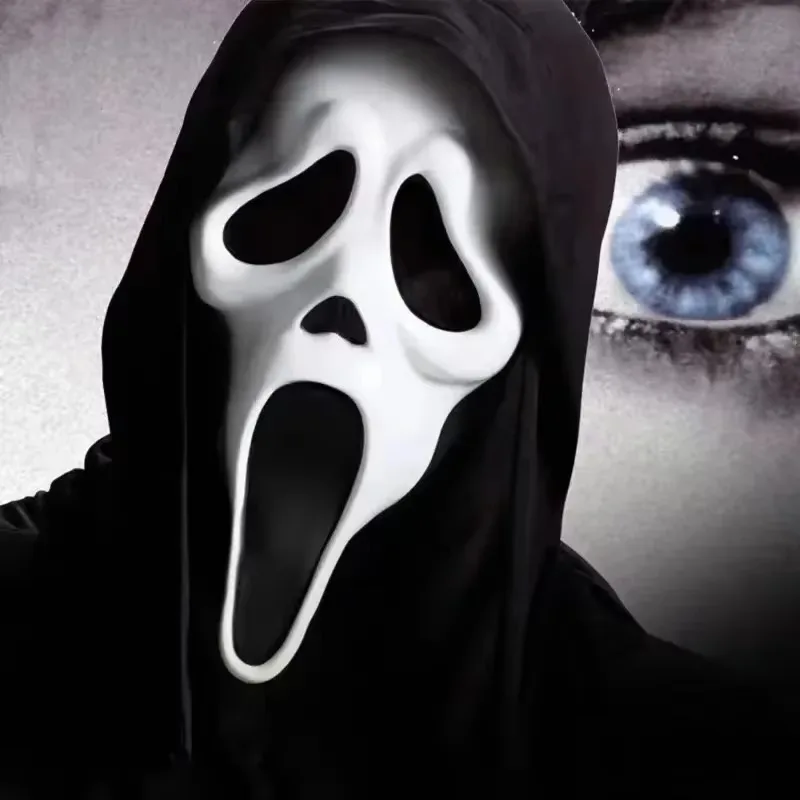 Scream Ghostface Mask Horror Full Head Latex Mask Scary Movie Ghostface Props Prank Cosplay Costume Party Supplies Home Decor