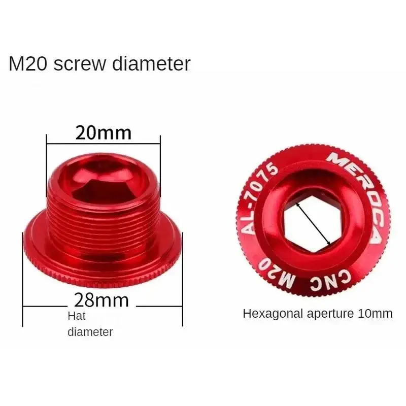 Bicycle Crank Arm Fixing Bolt Crankset Nut Aluminum Alloy MTB Bike Crank Cover Screw Cap M18  M19 M20 Bolt For Crank Bolt Cap