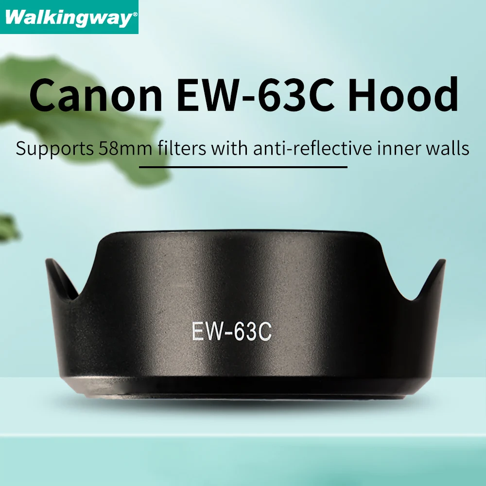 58mm ABS Reversable Lens Hood EW-63C EW63C for Canon EF-S 18-55mm f/3.5-5.6 IS STM Camera Lens Hood Cover Lens Protetor