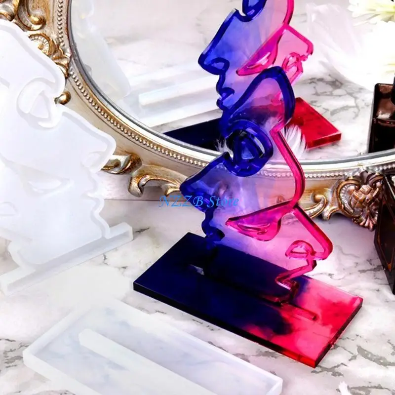 

T21F Resin Photo Frame Molds Heart Silicone Molds for DIY Crafts Table Home Decor