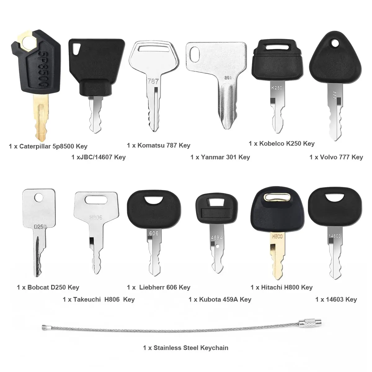 2024 12Pcs Replacement Ignition Key Set, Car Master Key Ignition Start Key For Tractors Universal Ignition Switch Spare Keys