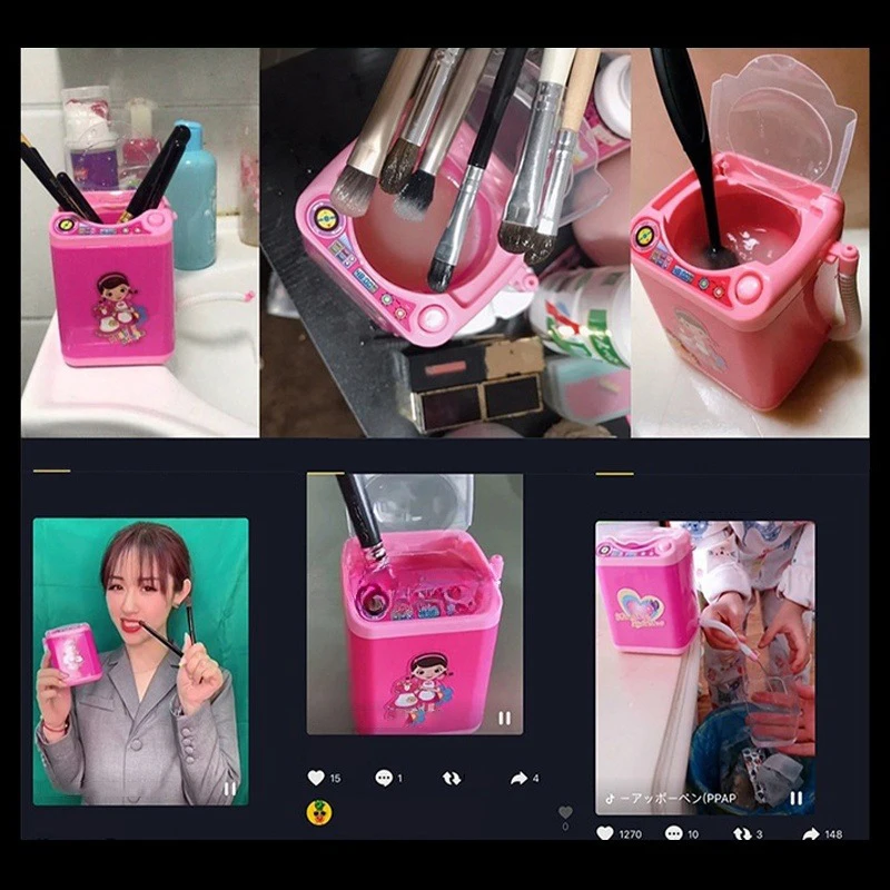

Mini Powder Puff Child Sponge Electric Washing Plastic Makeup Tools Cleaning Machine Cleanser Dry And Wet Dual Use Powder