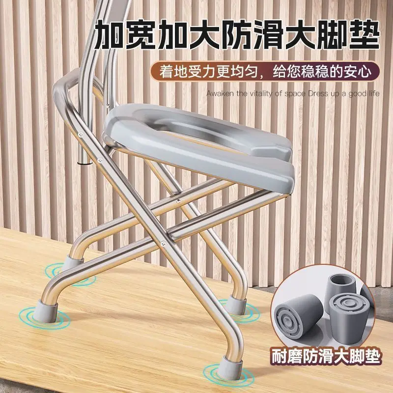 Bathroom Chair Stool Bathroom Furniture Folding Toilet Seat Stainless Steel Squat Toilet Shower Seat SpaceSaving Safety Aid