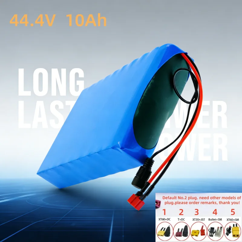 

High Capacity 44.4V 10Ah 12S4P Lithium Battery with Built-in 15A BMS, Rechargeable for Adult Longboard Skateboard Bicycle