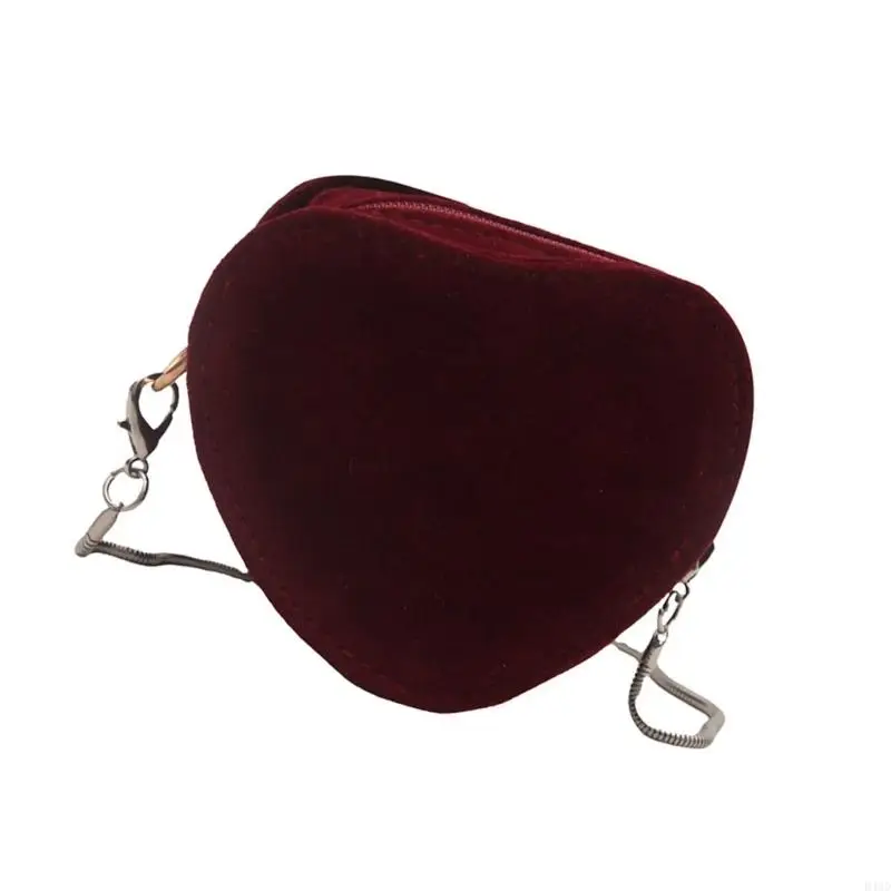 652F Women Stylish Shoulder Bag Chain Strap Crossbody Bag Korean Styles Handbag Heart Shaped Bag for Daily Travel