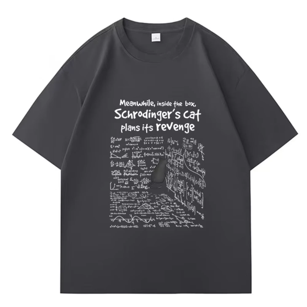 Cat's Revenge Men T-shirt Funny Math Formula T-shirts Male Female Clothes Short Sleeve Fashion Casual T Shirt Comfort Streetwear