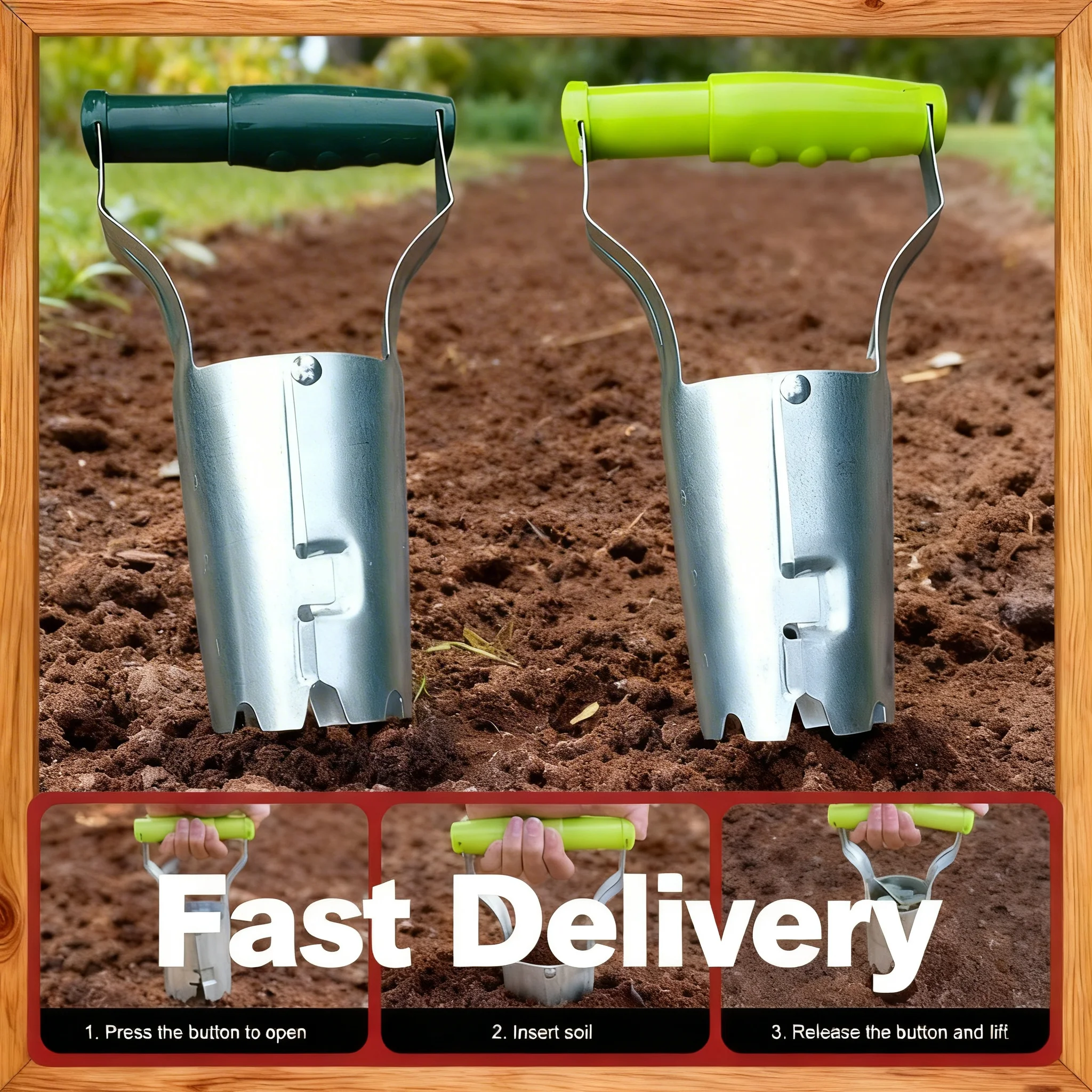NEW Multifunctional Seedling Transplanter Handheld Tube Type Gardening Farm Hole Punch Digger for Vegetable Flower Transplanting