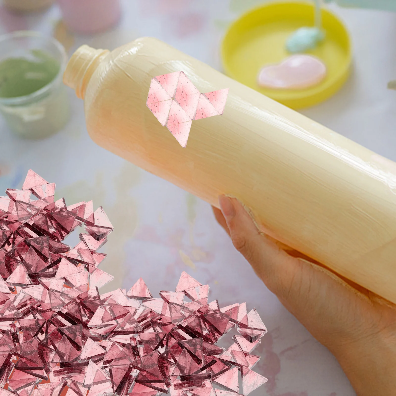 

290Pcs Cloud Mica Mosaic Tiles Glass Craft Pieces Colorful Smooth Surface DIY Home Decor Garden Arts Tiles Glass Mirror