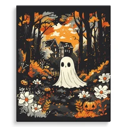 SDOYUNO-Painting By Acrylic Number,Halloween Ghost Forest Pumpkin,Original Gifts,Diy,Handicraft,Picture Drawing,Home Decoration