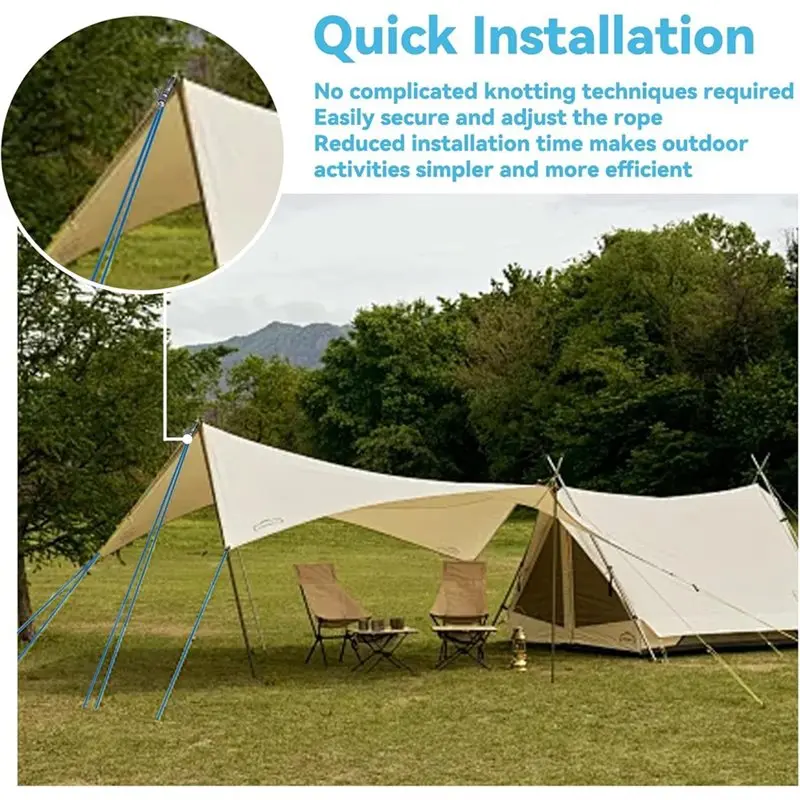 شداد حبل ABMS، 6 عبوات من أداة ضبط الحبال الدوارة النحاسية لـ Paracord- زنبرك من الفولاذ المقاوم للصدأ مثالي للتخييم والنباتات المعلقة #6