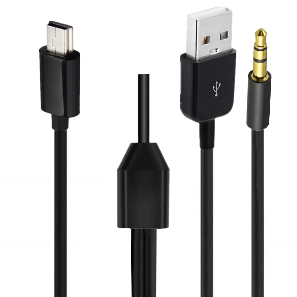 كابل مكبر صوت USB صغير مطلي بالذهب بطول 1 متر، كابل صوت 1/2، زوج mini5p، كابل مكبر صوت USB ستيريو 3.5