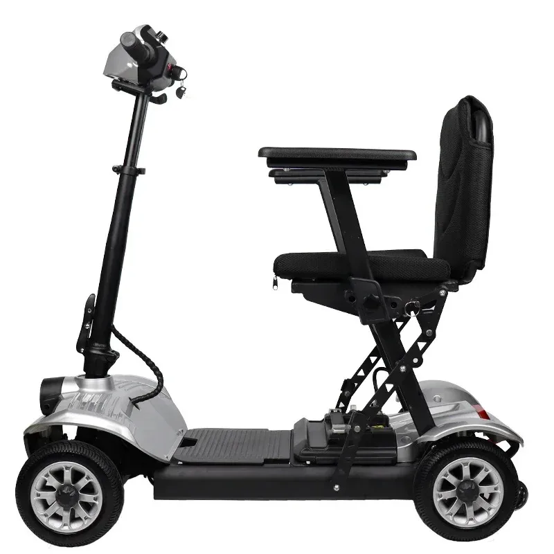 Factory Hot Selling CE UKCA Approved Lightweight 4-Wheel Aluminium Folding Mobility Scooter for Elderly and Handicapped People