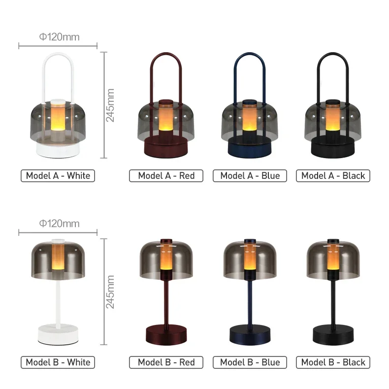 Modern Retro Nordic Desk Lamp Rechargeable Indoor Table Lamp Camping Lamp Night Light for Bedroom Campe Reading Home Decoration