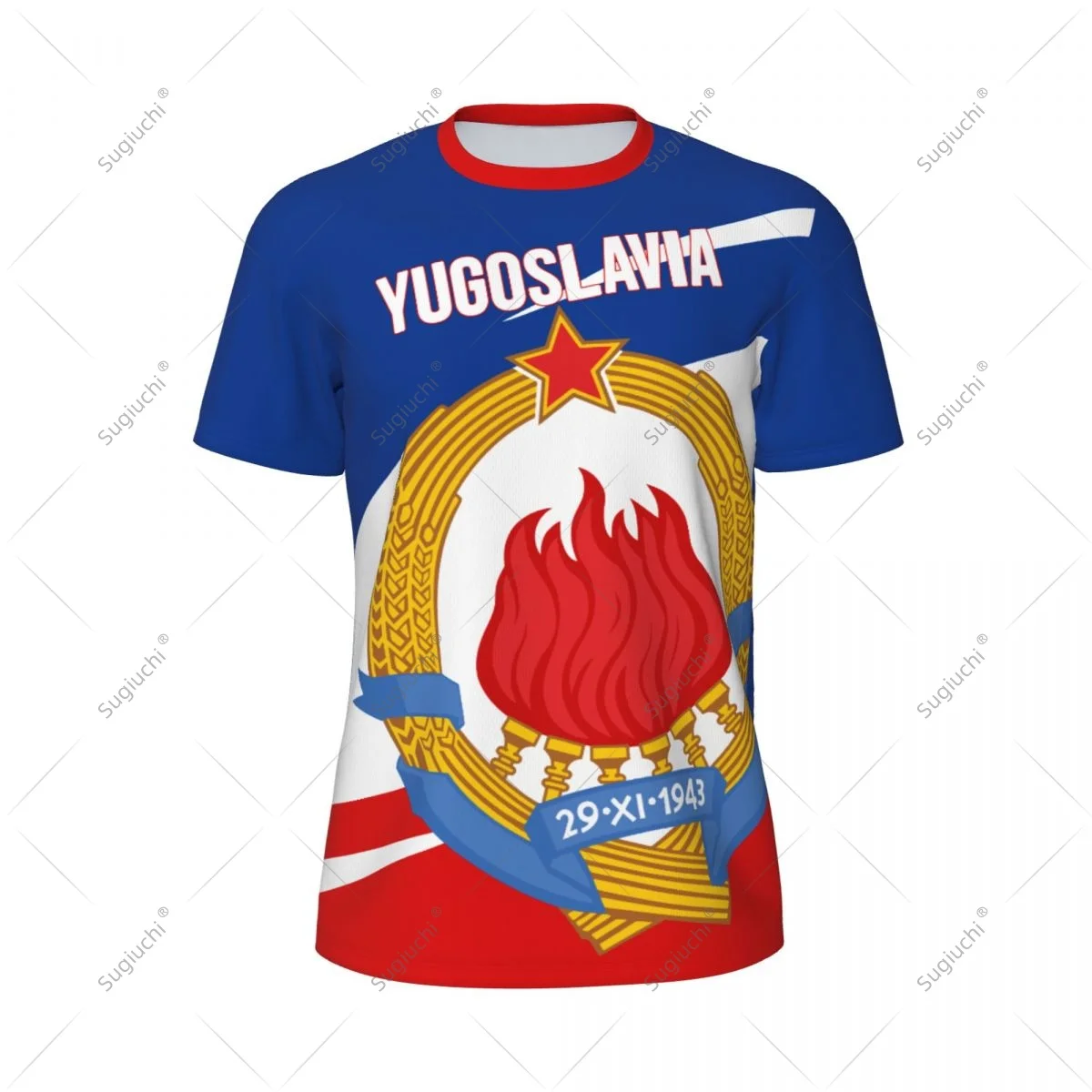 Yugoslavia Flag Men Sports T-shirt Women Tees jersey for Soccer Football Running Bike Tennis Fitness Fans