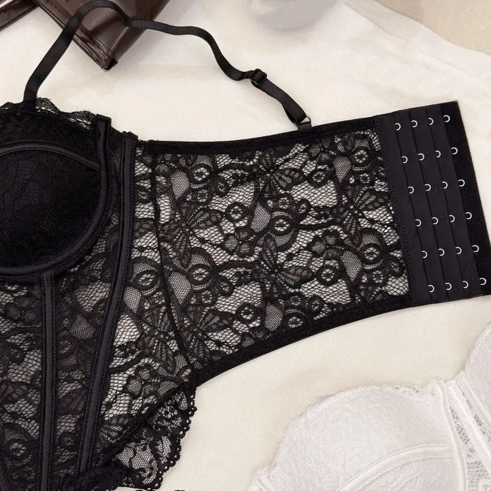 Hottie Mesh Transparentes Spitzen-Camisole, Figurbetontes Fischgräten-Spitzenkorsett, Ärmelloses Träger-Oberteil für den Alltag – Detail 10
