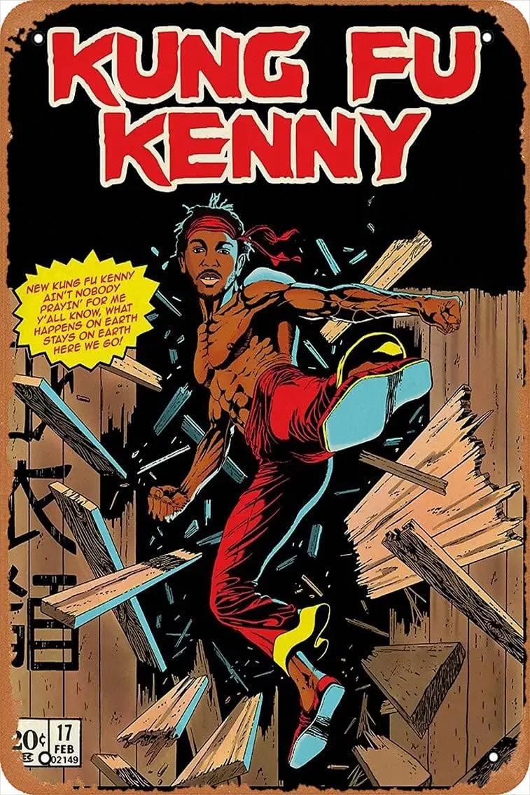 NIUMOWANG Metal Sign - Kung fu Kenny Tin Poster 12 X 8 Inches