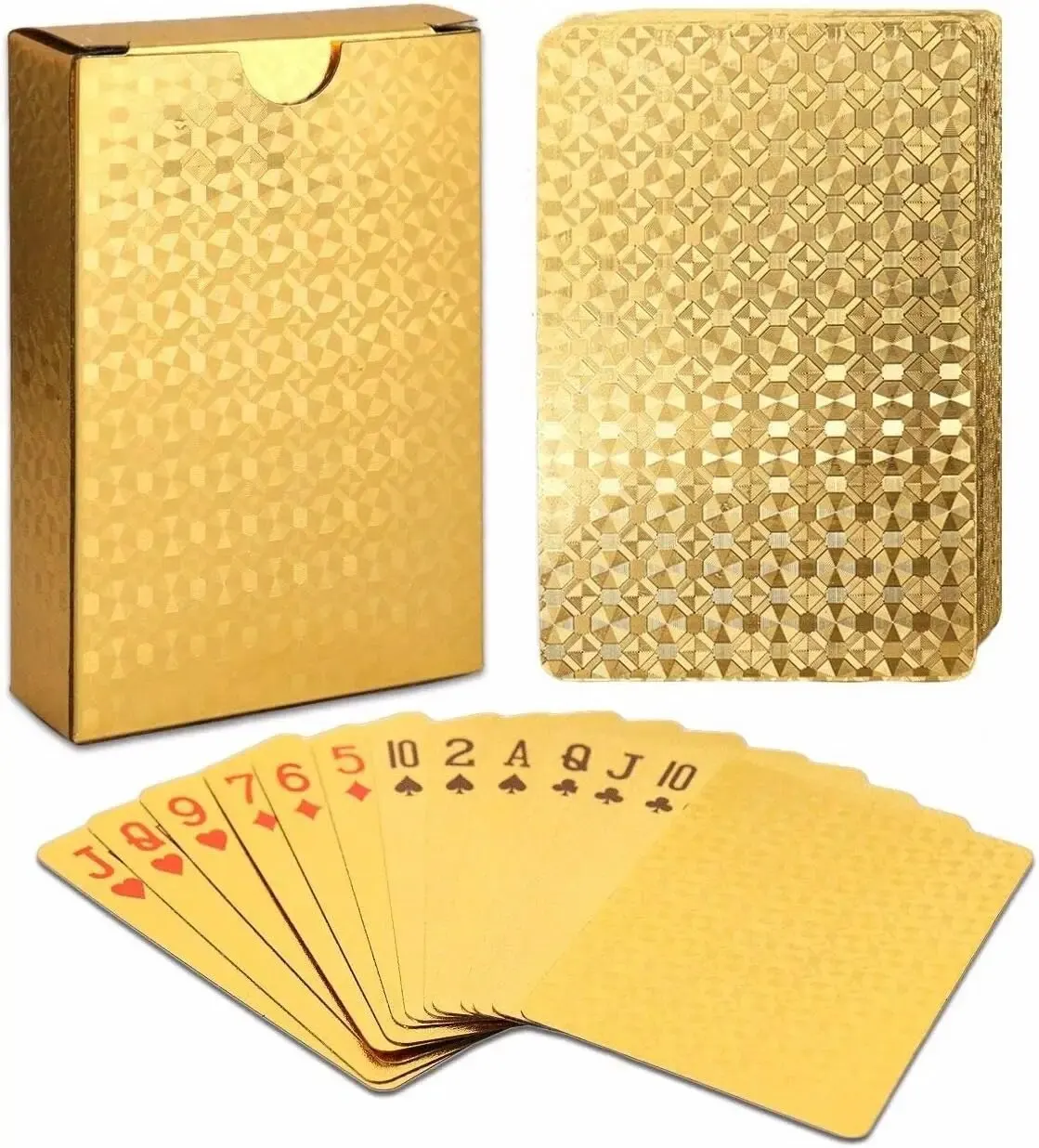 Carte da gioco in PVC da 1 pezzo, carte da gioco impermeabili ad alta definizione, oro, nero, lavabili, per feste e giochi