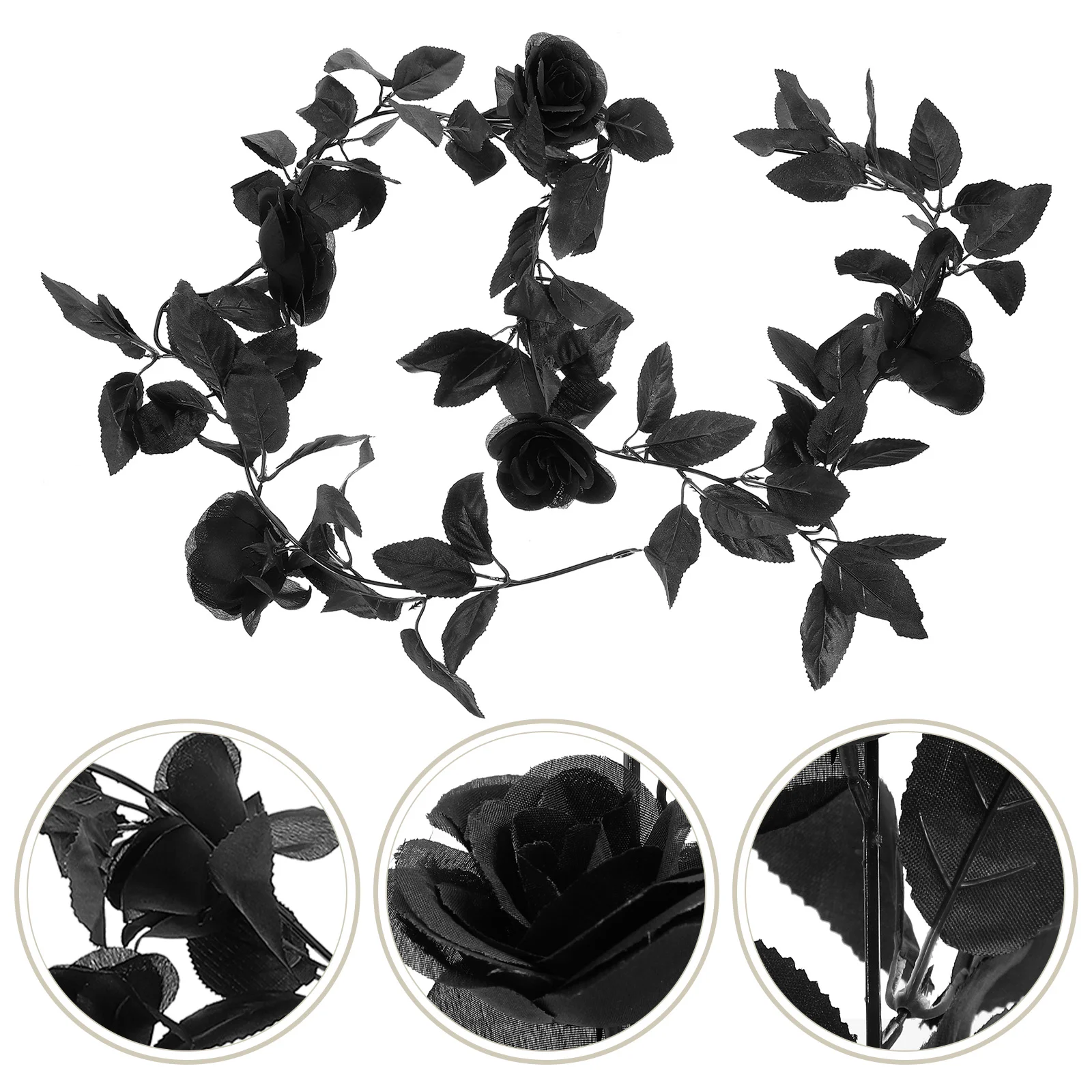 

Black Rose Vine Disassemblable Vines Artificial Garland Flower Wedding Flowers Polyester Cloth Garlands for Decoration