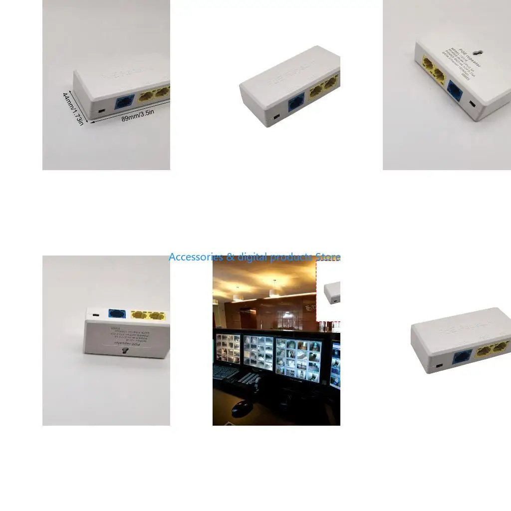 77JD 1 PoE in 2 PoE Out 100Mbps PoE Extender With LED Indicators For Plugs and Play