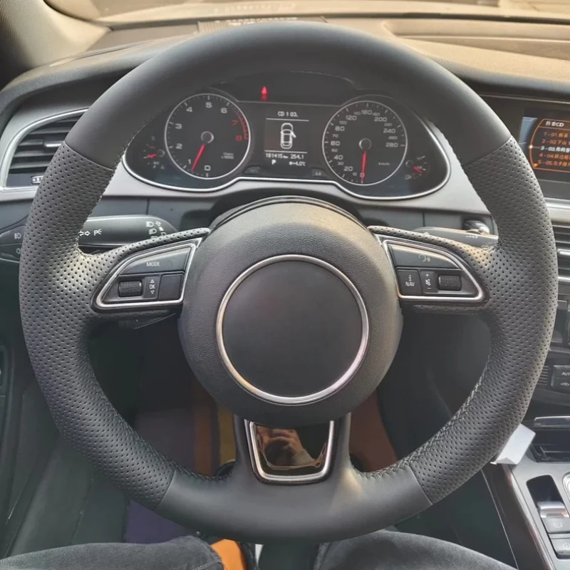 

Hand-Sewn Microfiber Leather Car Steering Wheel A4 A6L A5 A7 Q3 Q5 Q7 S4 S5 S6 S7 Accessories Steering Wheel Cover For Audi