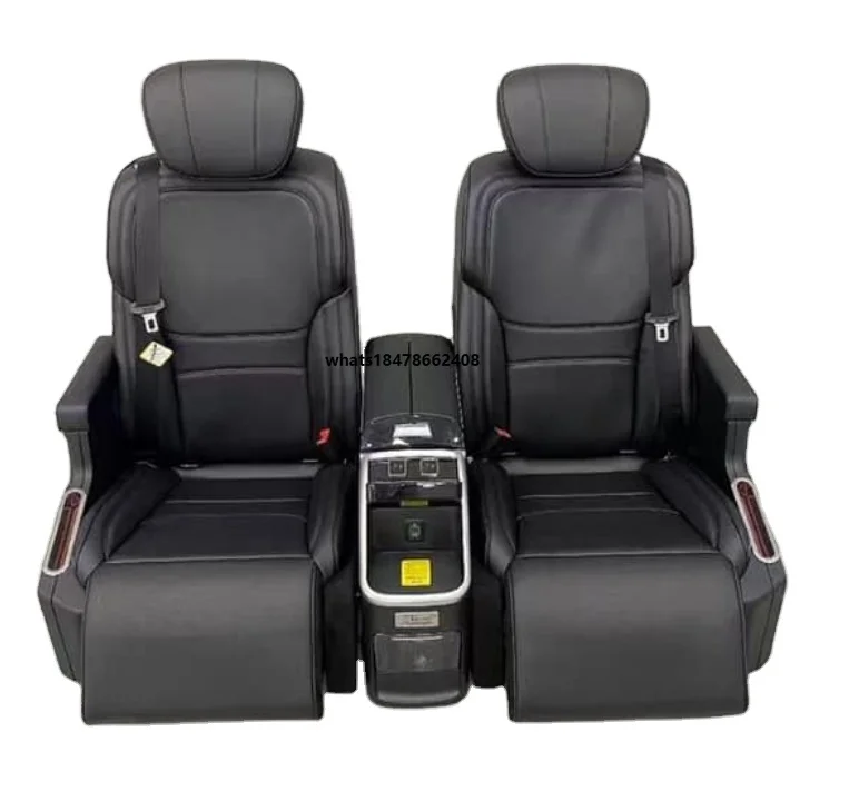 Acessórios para Interior de Carro, Controle por Tela Sensível ao Toque, Assento Elétrico de Luxo em Couro para Van, Conjunto de Assentos VIP para MPV 