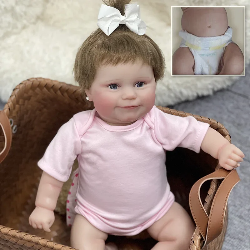 NPK 50CM individuale Reborn Baby Full Body Silicone Girl Doll Toddler Doll Hair Draw Hair 100% bambola dipinta a mano