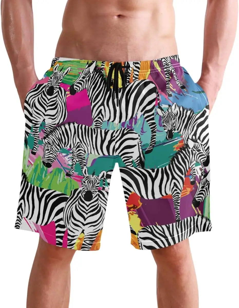 Stylish Mens Swim Trunks Quick Dry Beachwear Sports Running Swim Board Shorts Bathing Suits Mesh Lining