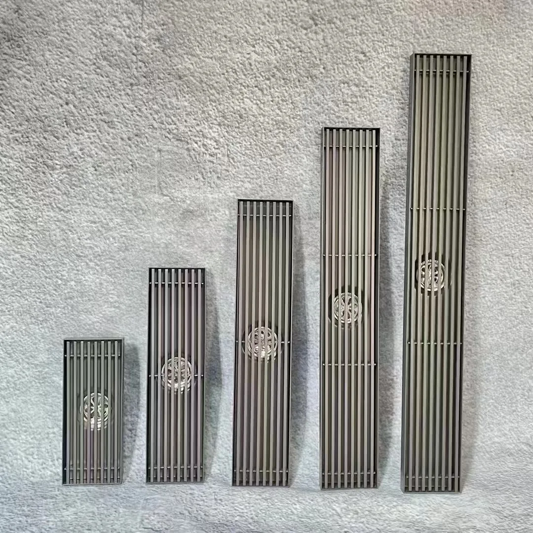 Antique Stainless Steel Rectangular Floor Drain High Quality Modern Design Euro Hot Sale Long Floor Drain For Bathroom Shower