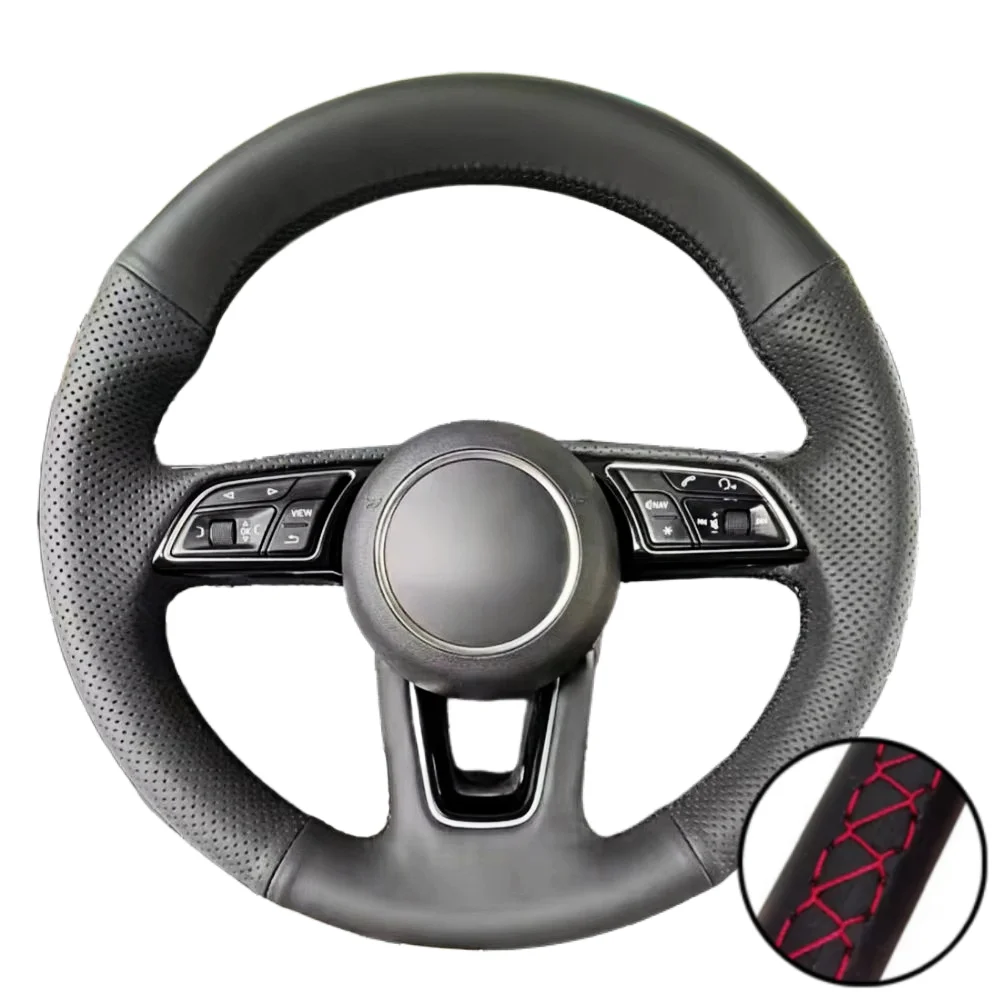 

Hand Stitching Black Car Steering Wheel Cover Anti-Slip DIY Microfiber Leather For Audi A3 A4 A5 S4 Q2 Q3 RS5 Auto Accessories