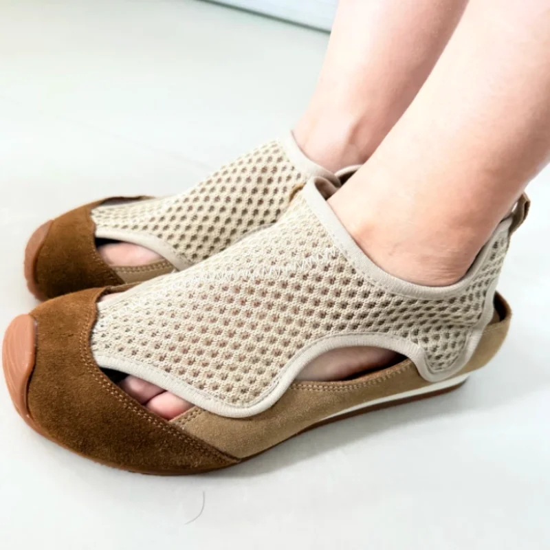 Weaven Shoes for Womens Round Toes Flat Heels Mixed Colors Ladies Follow Female Casual Shoes Stitching Zapatos De Mujer Shallow