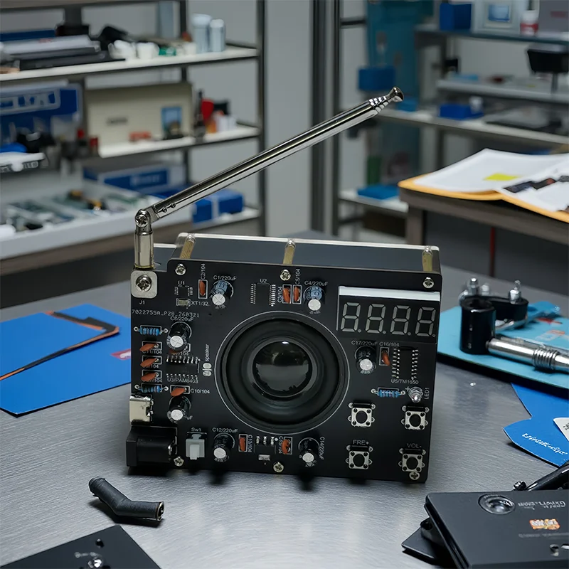 Kit Electrónico de Radio FM RDA5807M para Bricolaje, Proyecto de Práctica de Soldadura, Frecuencia Ajustable de 87–108 MHz, Pantalla Digital, Amplificador PAM8403