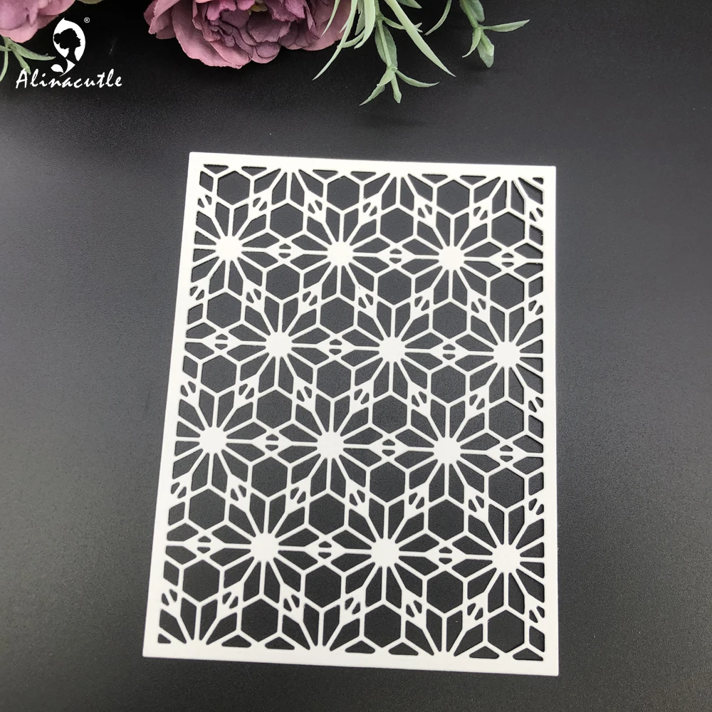 Alinacutle Flower Rectangle Cover Plate Metal Cutting Die Cut Scrapbooking Paper Craft Album Handmade Card Template Dies Cutting