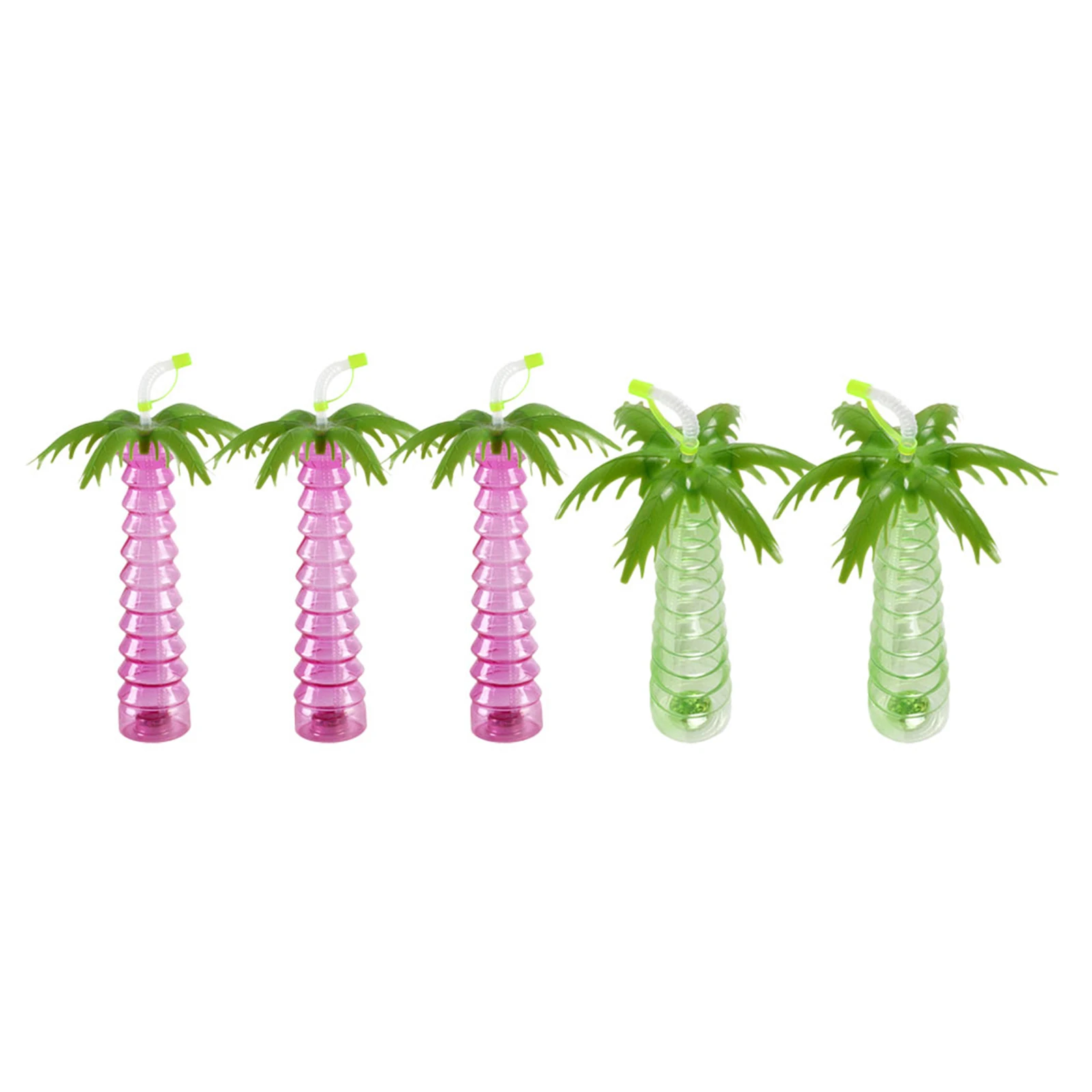 

5Pcs Coconut Tree Straw Bottle Portable Multi-Function Water Cup Outdoor Travel Drink Bottle Daily Use Reusable Cup