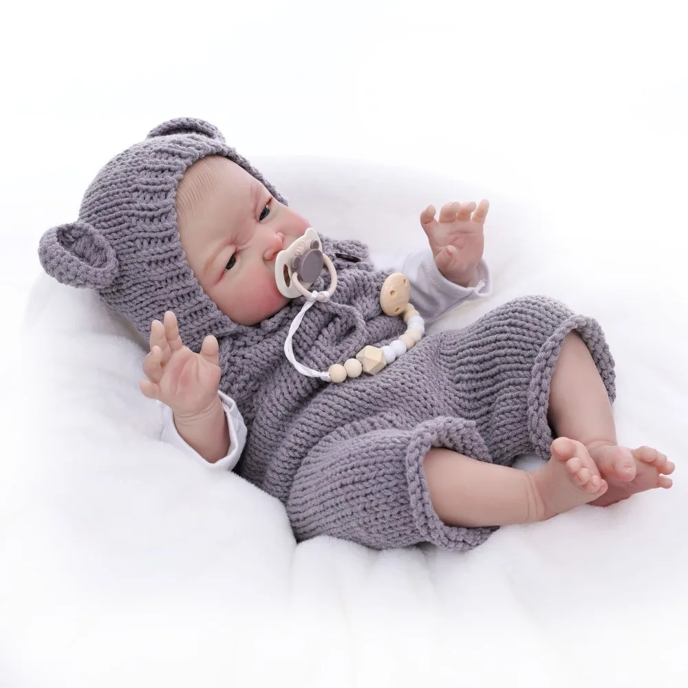 

Cloveray 24 inch Lifelike Reborn Baby Doll Super Kawaii Vinyl Doll Vinyl Limb Cloth Body Doll Handmade High-quality Toy Kid Gift