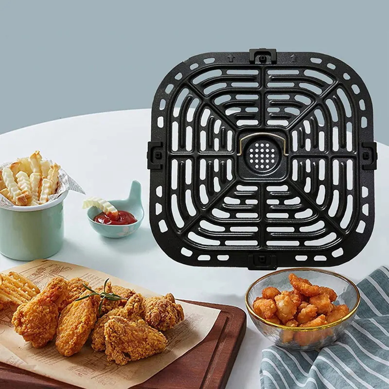 Air Fryer Grill Plate For Instants Vortex Plus 6QT Air Fryers, Upgraded Square Grill Pan Tray Accessories