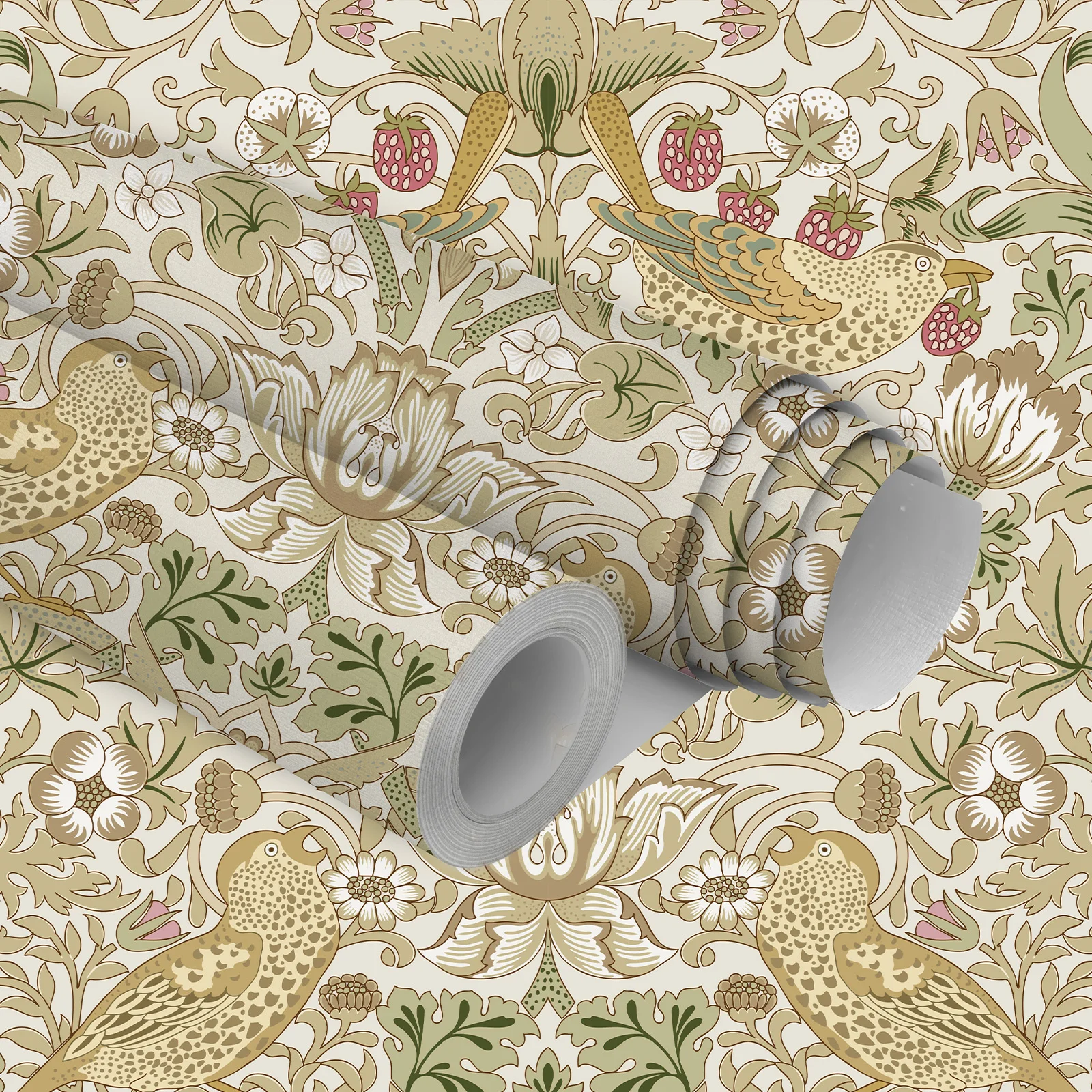 JIFFDIFF Morden Floral Bird Self-Adhesive Wallpaper Waterproof  PVC Wallpaper Birds Wall Cabinet Sticker