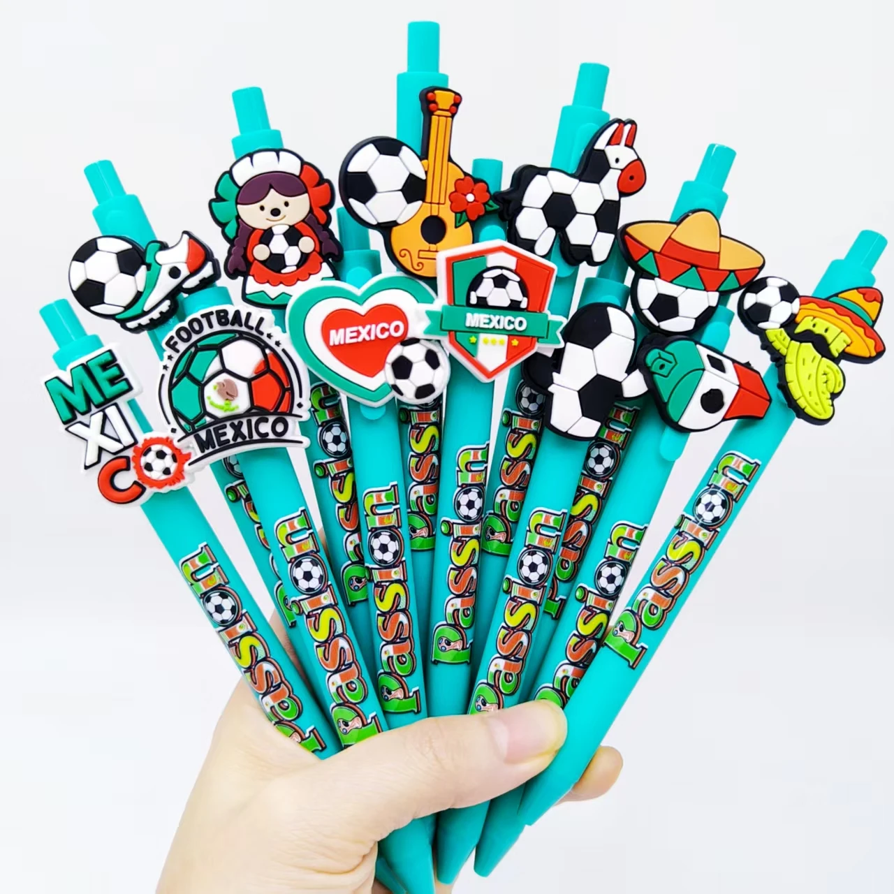 

6pcs/11pcs Mexico theme football match paster ballpoint pen activity gift gel pen