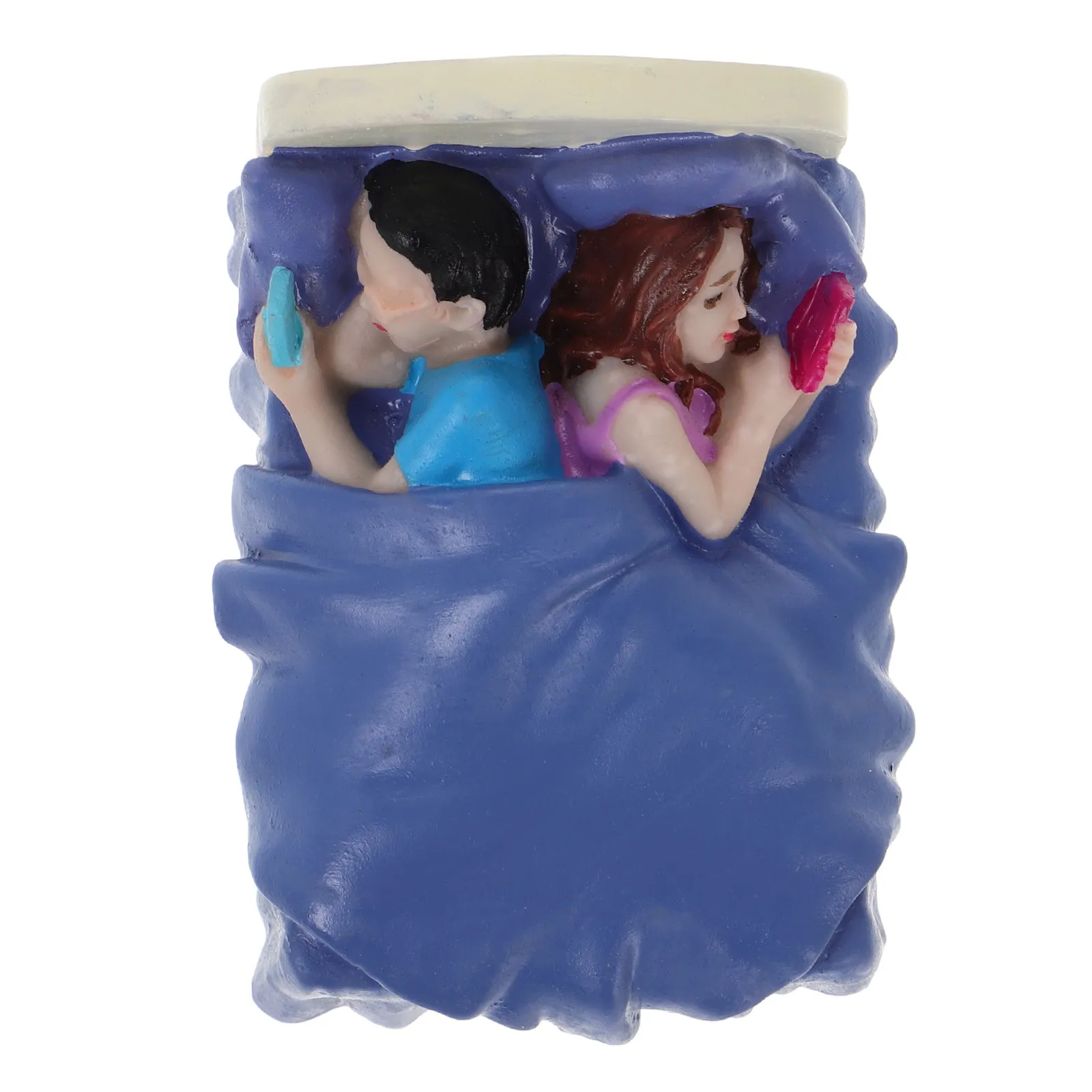 Miniature Garden Couple on Bed Smartphone Ornament Sand Table Accessories Micro Landscape Intimate Bedroom Addiction Prevention