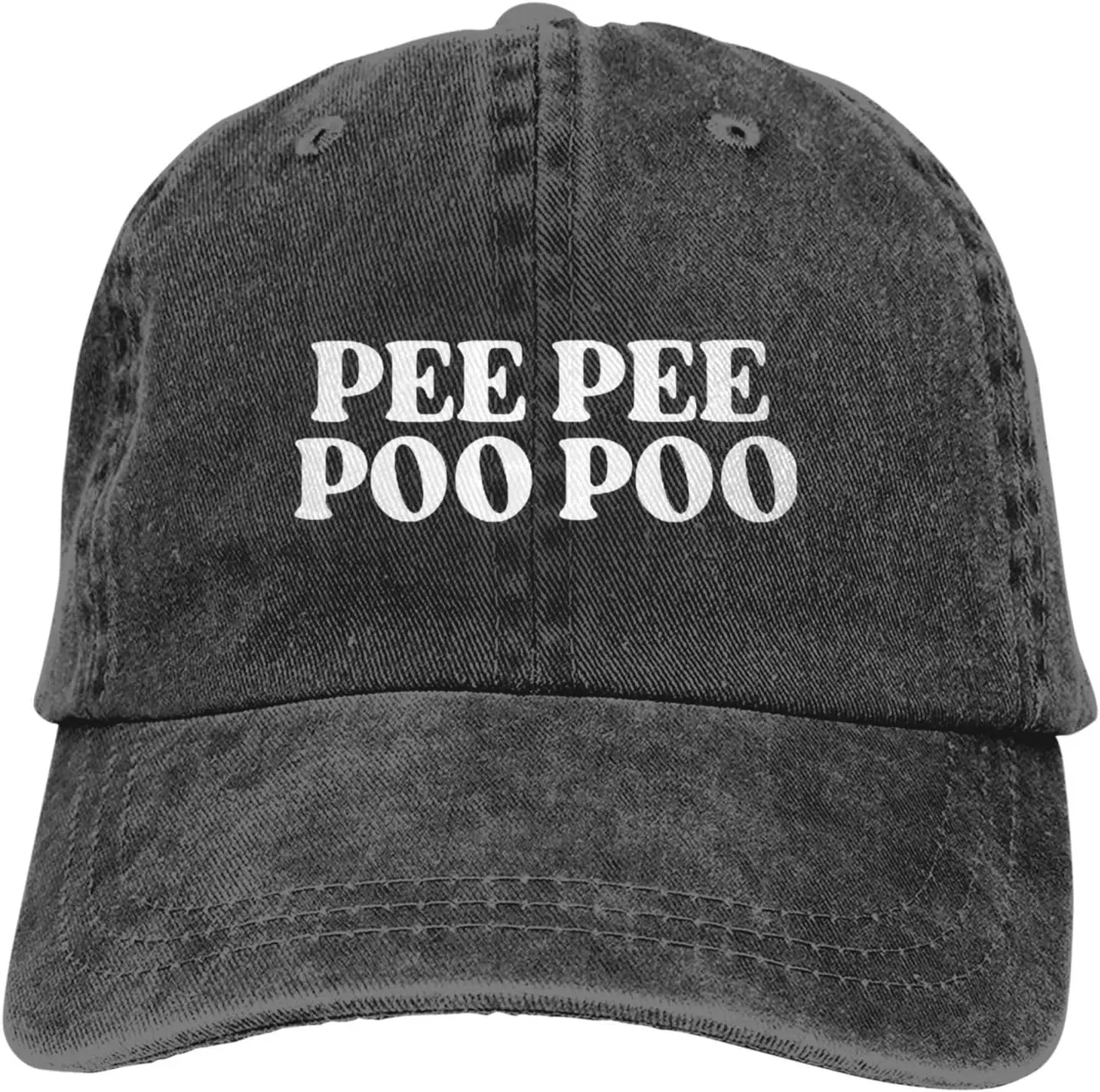 Make Pee Pee Poo Poo Again Cowboy Hat Retro Curved Brim Dad Hat Washed Cotton Trendy Black Baseball Cap