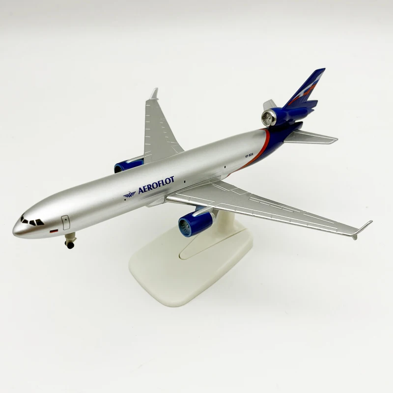 20CM Scale Aircraft MD11 Miniature Airplanes Model Aeroflot Russia MD-11 Metal With Wheels Base Plane Souvenir Hobby Collection view 2