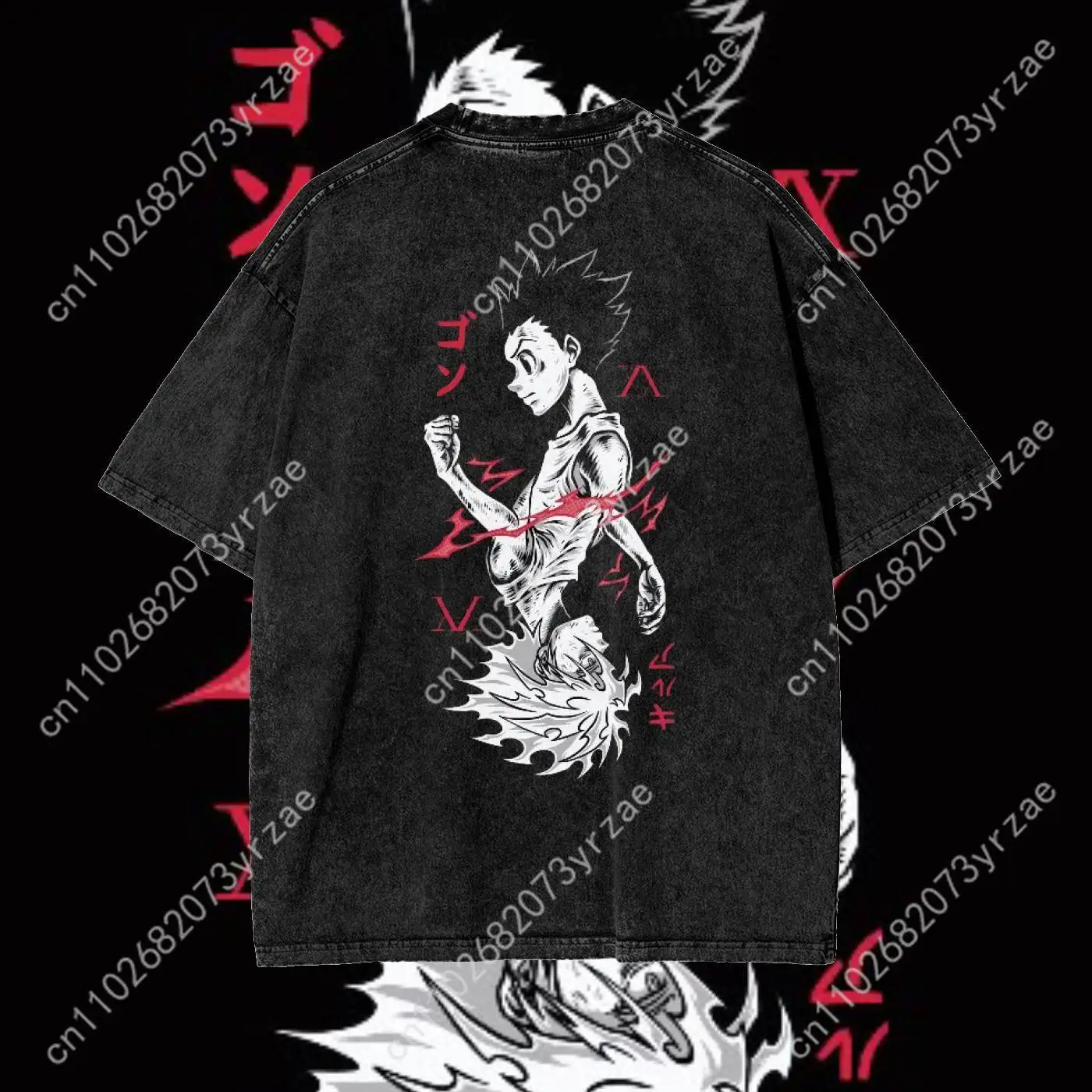 Hunter x Hunter rétro lavage T-shirt homme femme haute qualité Vintage T-shirt coton manches courtes mode T-shirt doux dessus respirants