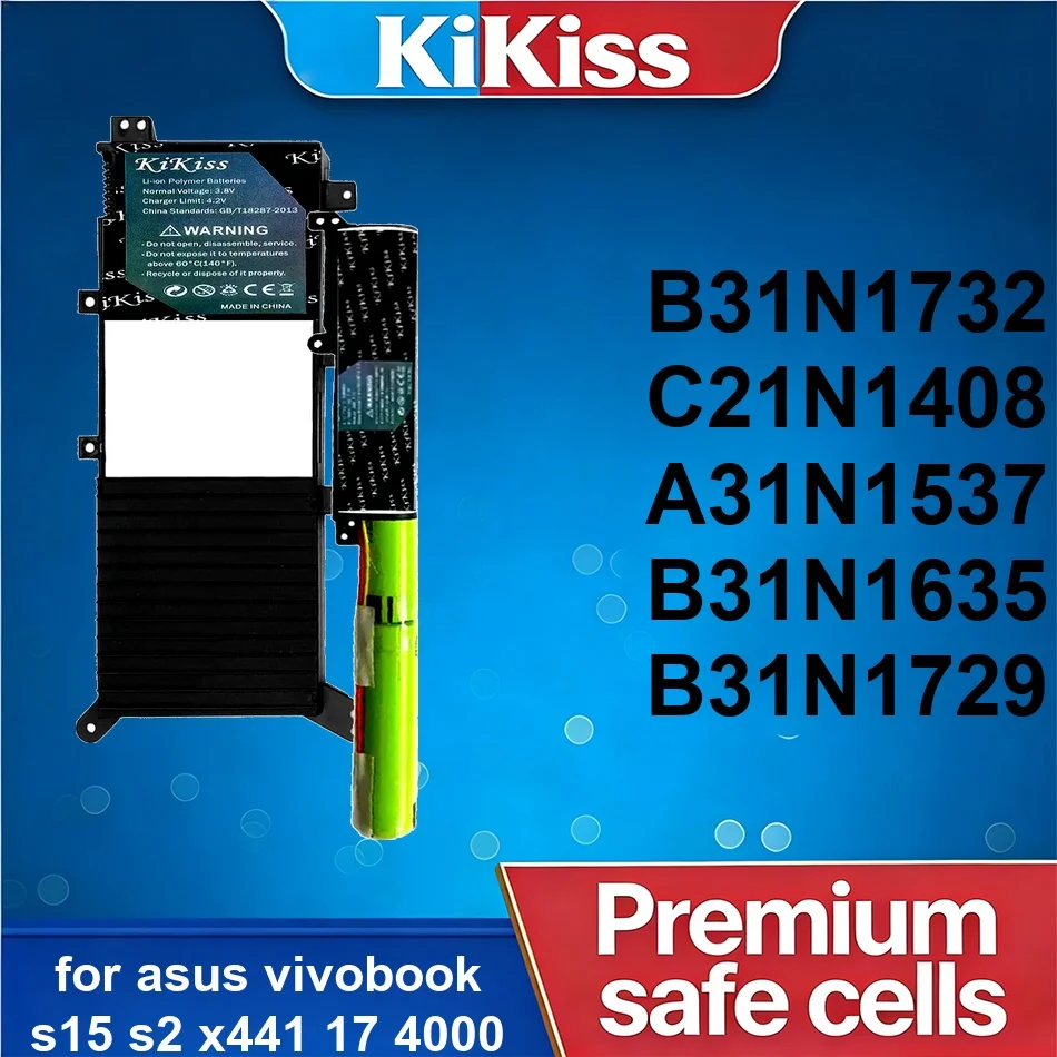

Аккумулятор для ноутбука с быстрой зарядкой A31N1537 B31N1732 C21N1408 3500-6000 мАч для Asus Vivobook S15 S2 X441 17 4000