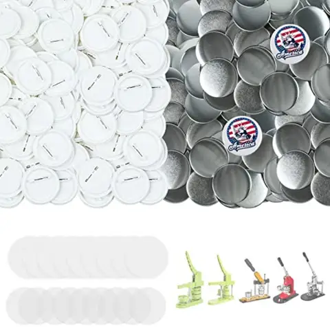 200 Sets Button Maker Supplies 2.28 inch/ 58mm Button Parts Buttons Supplies Approx. 2.25 in Blank Badge Parts with Blank Paper