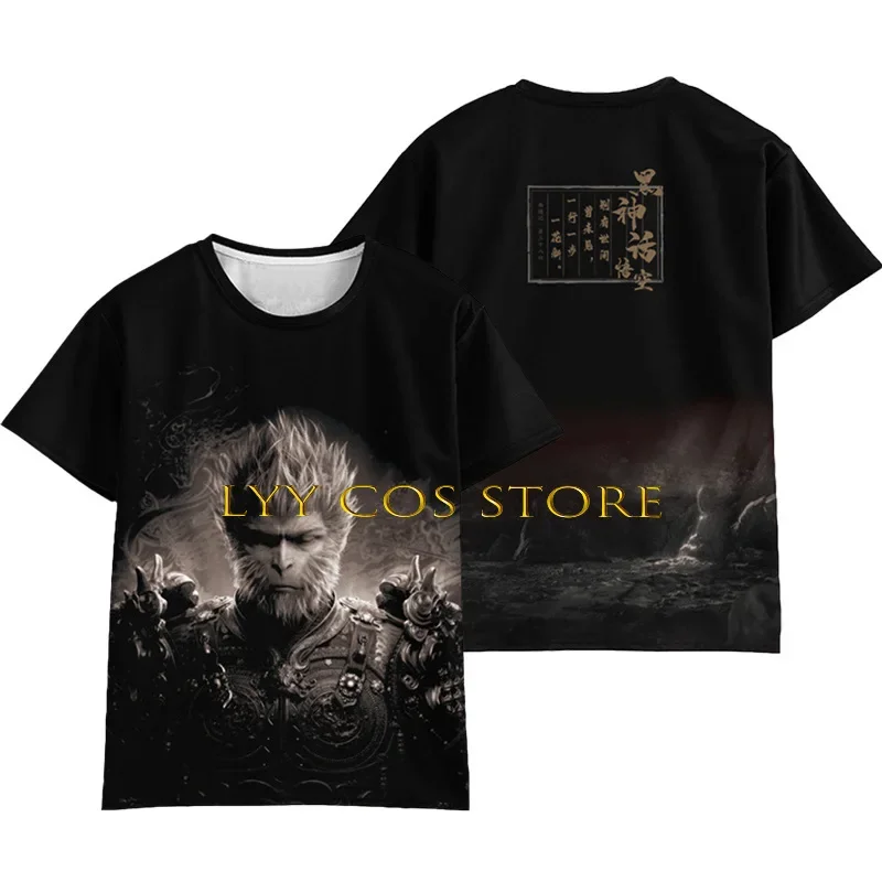 Game Black Myth Cosplay Wukong Cosplay T-shirt 6 Styles Top Men's T-shirt Top Halloween Party Role Play Outfit for Man Woman